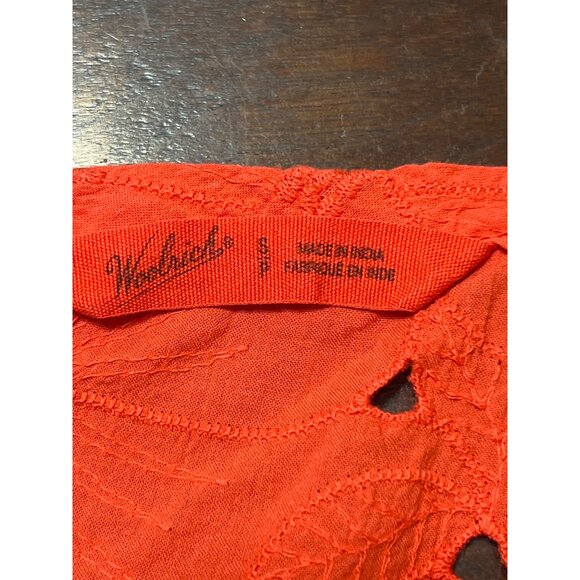 Woolrich Coral Sleeveless Dress Jersey Knit Keyhole Back Eyelet Size Small - Picture 5 of 5